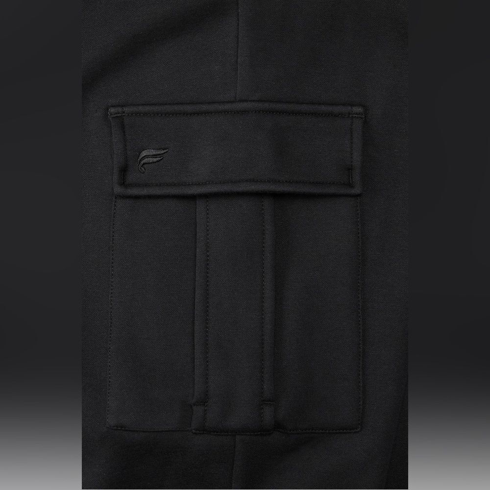 Fabletics Wide Leg Cargo Fleece Sweatpants Black XL EUC Cozy Athleisure Lounge - Picture 7 of 7